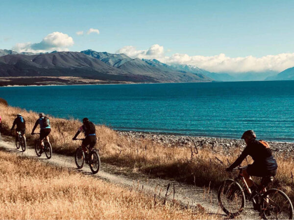 The Alps 2 Ocean trail alongside the stunning lakes.